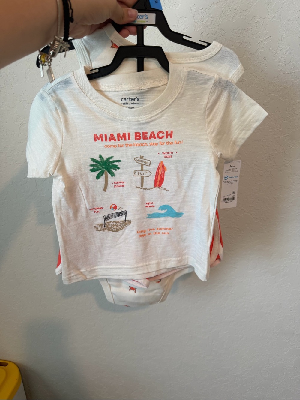 Carter's White 'Miami Beach' Graphic Baby Tee with Colorful Beach Icons